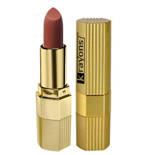 Krayons Desire Matte Lipstick, Highly Pigmented, Longlasting, 3.5g (Caramel Brown)