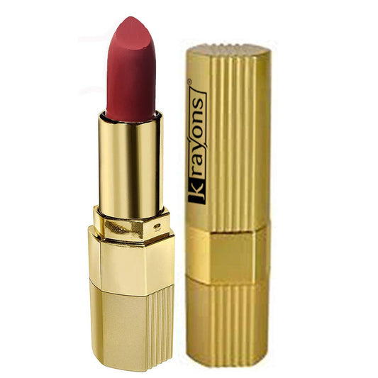 Krayons Desire Matte Lipstick, Highly Pigmented, Longlasting, 3.5g (Garnet Red)