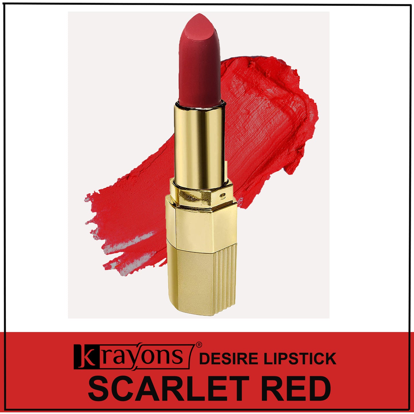Krayons Desire Matte Lipstick, Highly Pigmented, Longlasting, 3.5g Each, Combo, Pack of 3 (Caramel Brown, Pink Mulbery, Scarlet Red)