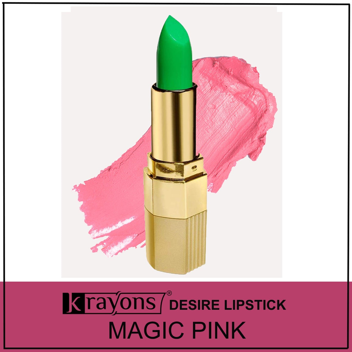 Krayons Desire Lipstick, Highly Pigmented, Longlasting, 3.5g Each, Combo, Pack of 2 (Garnet Red, Magic Pink)