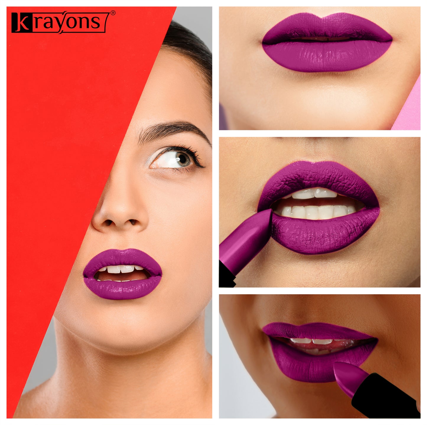 Krayons Cute  Matte Lipstick, Waterproof, Longlasting, 3.5gm Each, Pack of 3 (Brick Tone, French Rose, Centre Stage)