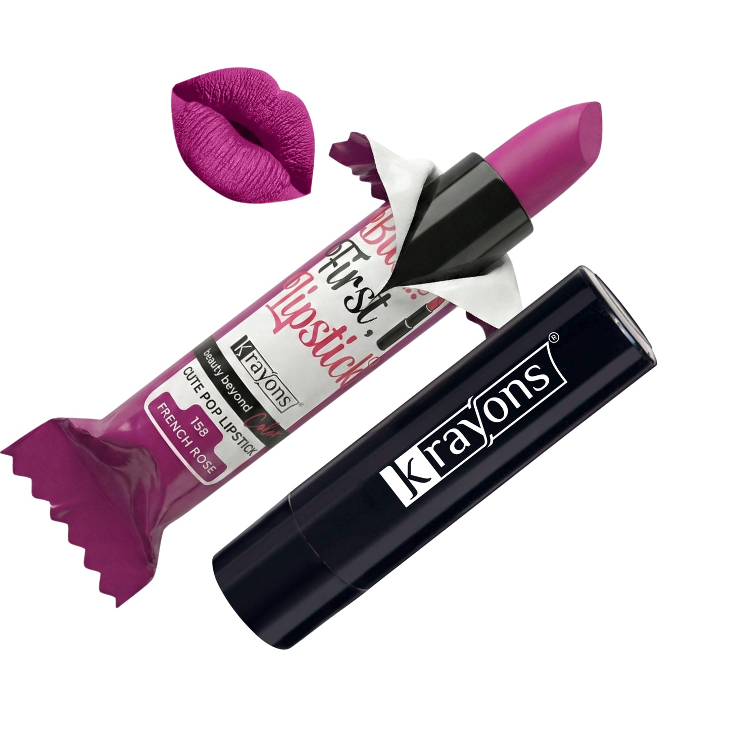 Krayons Cute  Matte Lipstick, Waterproof, Longlasting, 3.5gm Each, Multicolor (Pack of 12)