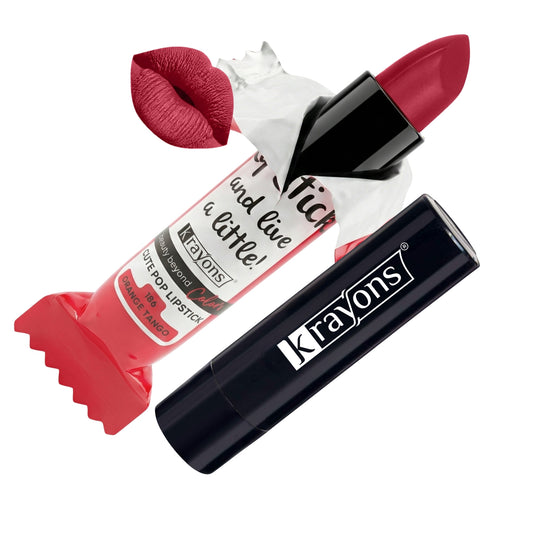 Krayons Cute  Matte Lipstick, Waterproof, Smudgeproof, Longlasting, Orange Tango, 3.5gm