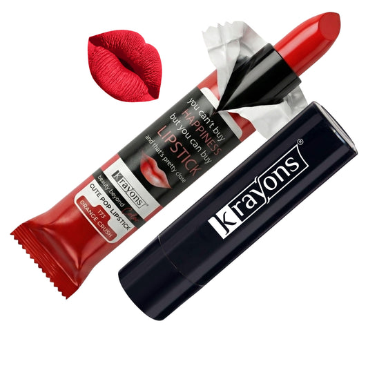 Krayons Cute  Matte Lipstick, Waterproof, Smudgeproof, Longlasting, Orange Crush, 3.5gm