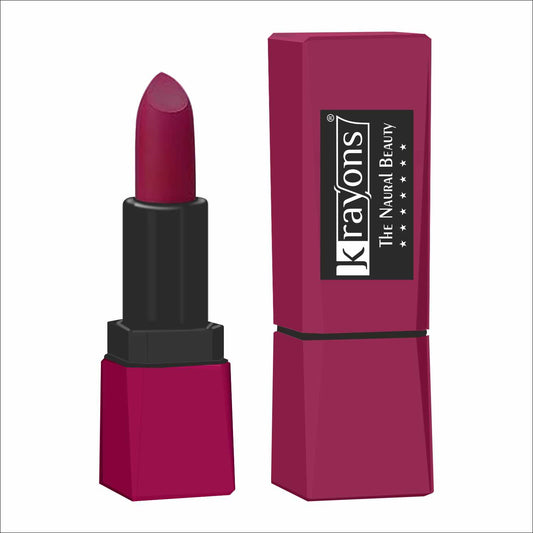 Krayons Intense Matte Lipstick, Creamy Finish, Waterproof, Longlasting, 3.5gm (Rose Red)