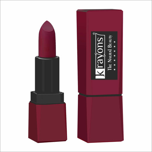 Krayons Intense Matte Lipstick, Creamy Finish, Waterproof, Longlasting, 3.5gm (Cherry Maroon)