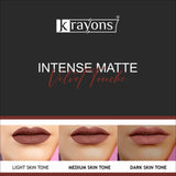 Krayons Intense Matte Lipstick, Creamy Finish, Waterproof, Longlasting, 3.5gm (Chocolate Caramel)