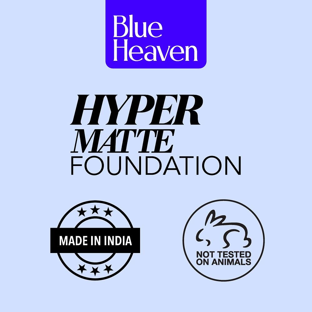 Blue Heaven Hyper Matte Liquid Foundation, Waterproof, Hydrating, Vanilla, 30ml