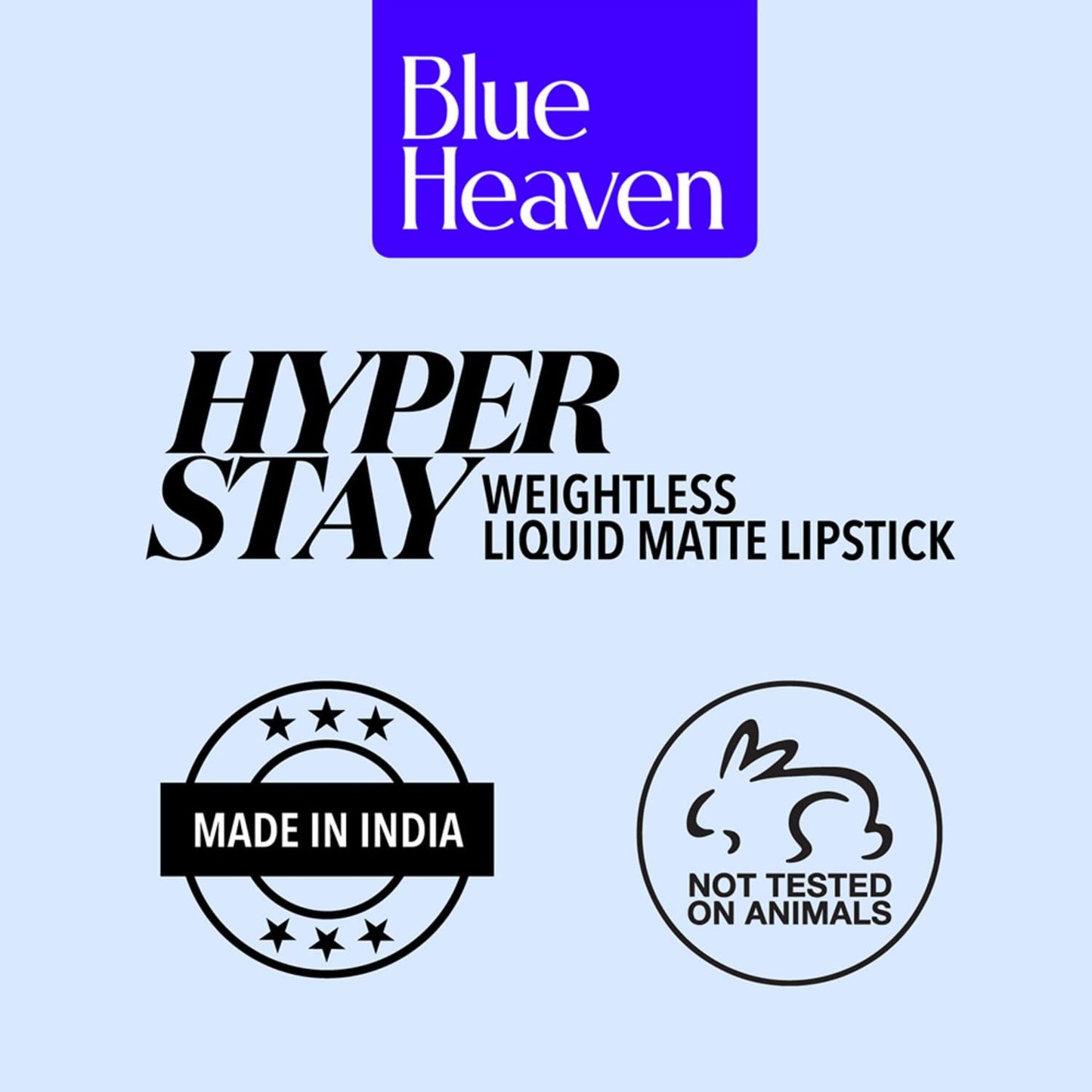 Blue Heaven Hyperstay Weightless Liquid Matte Lipstick, Smudgeproof, Transfer proof, Alert Red, 6ml