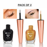 Krayons Insta Dri Sparkling Eyeliner, Black, Golden, Waterproof, Longlasting, 7ml Each, Combo (Pack of 2)