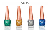 Krayons Insta Dri Sparkling Eyeliner, Waterproof, Longlasting, Golden, Green, Silver, Blue, 7ml Each, Combo (Pack of 4)