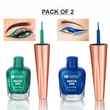 Krayons Insta Dri Sparkling Eyeliner, Green, Blue, Waterproof, Longlasting, 7ml Each, Combo (Pack of 2)