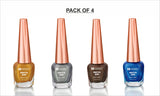 Krayons Insta Dri Sparkling Eyeliner, Waterproof, Longlasting, Golden, Silver, Brown, Blue, 7ml Each, Combo (Pack of 4)