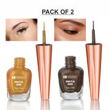Krayons Insta Dri Sparkling Eyeliner, Golden, Brown, Waterproof, Longlasting, 7ml Each, Combo (Pack of 2)