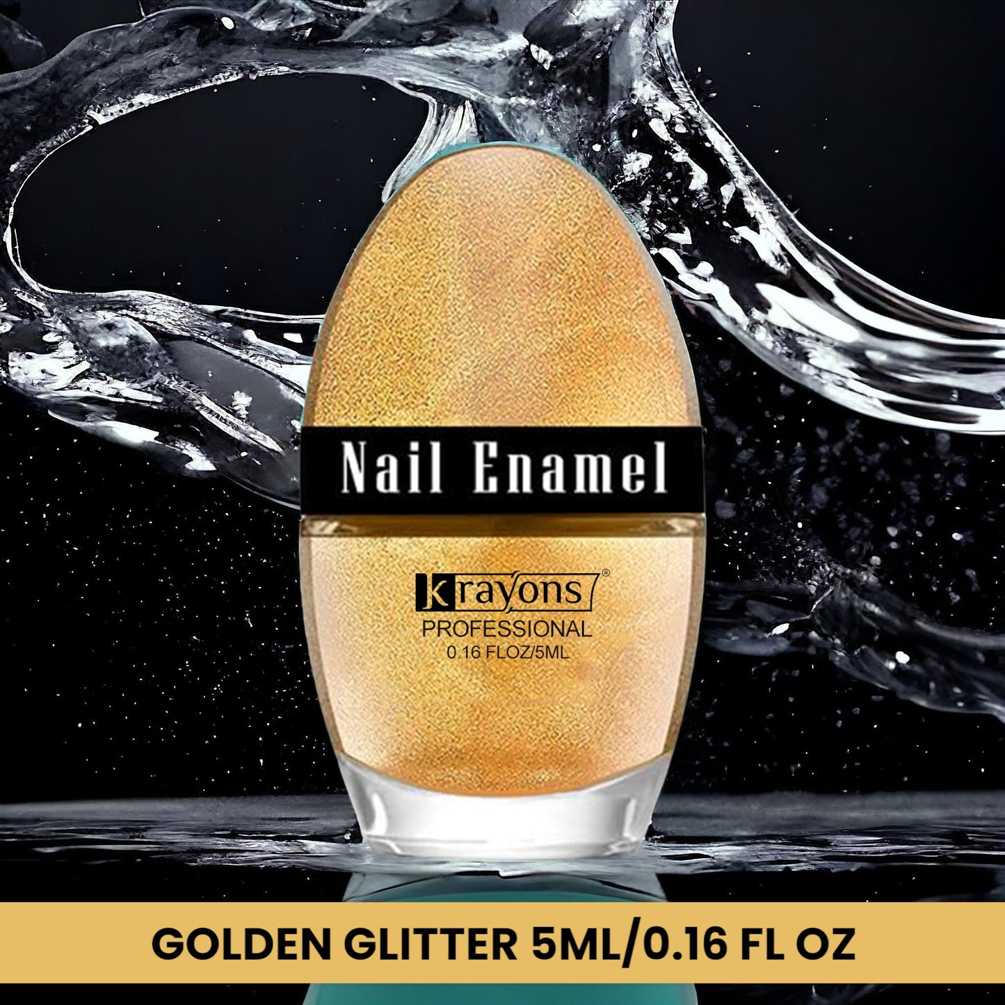 Krayons Professional Glossy Nail Paint, Golden Glitter, 5ml