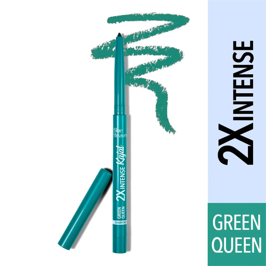 Blue Heaven 2x Intense Kajal Pencil, Green Queen, Waterproof and Smudge Proof, 0.30gm