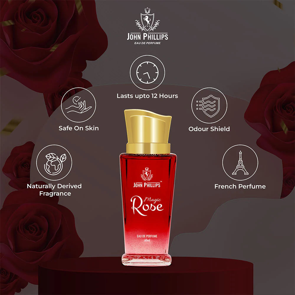 John Phillips Magic Rose Eau De Perfume For Men & Women, 60ml