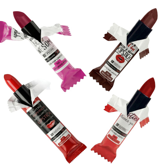 Krayons Cute  Matte Lipstick, Waterproof, Longlasting, 3.5gm Each, Pack of 4 (Shocking Pink, Brick Tone, Orange Crush, Centre Stage)