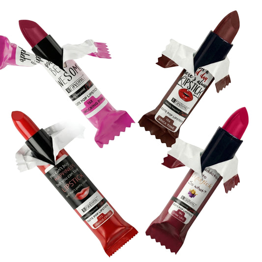 Krayons Cute  Matte Lipstick, Waterproof, Longlasting, 3.5gm Each, Pack of 4 (Shocking Pink, Brick Tone, Orange Crush, Pink Lips)