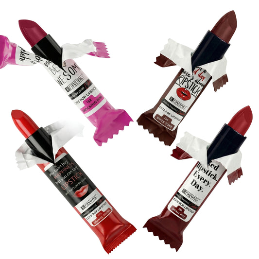 Krayons Cute  Matte Lipstick, Waterproof, Longlasting, 3.5gm Each, Pack of 4 (Shocking Pink, Brick Tone, Orange Crush, Signal Red)