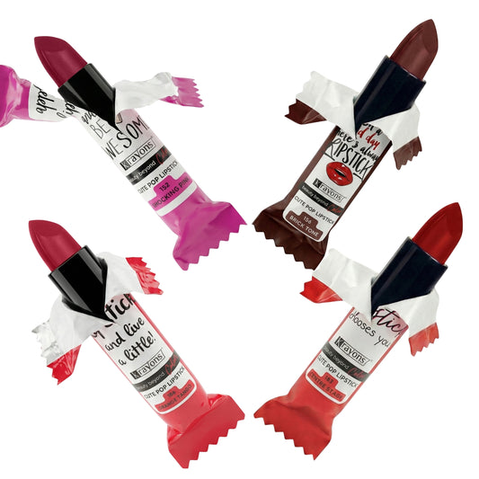 Krayons Cute  Matte Lipstick, Waterproof, Longlasting, 3.5gm Each, Pack of 4 (Shocking Pink, Brick Tone, Orange Tango, Centre Stage)