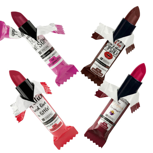 Krayons Cute  Matte Lipstick, Waterproof, Longlasting, 3.5gm Each, Pack of 4 (Shocking Pink, Brick Tone, Orange Tango, Pink Lips)