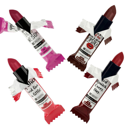 Krayons Cute  Matte Lipstick, Waterproof, Longlasting, 3.5gm Each, Pack of 4 (Shocking Pink, Brick Tone, Orange Tango, Signal Red)