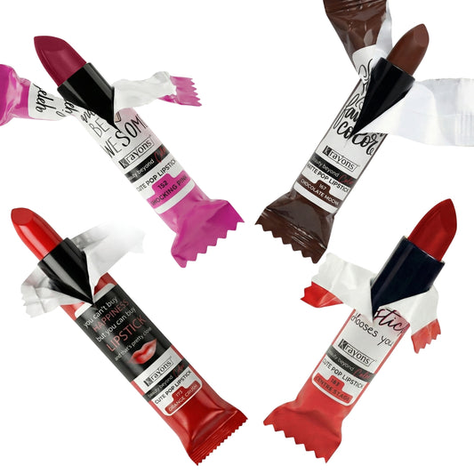 Krayons Cute  Matte Lipstick, Waterproof, Longlasting, 3.5gm Each, Pack of 4 (Shocking Pink, Chocolate Mocha, Orange Crush, Centre Stage)