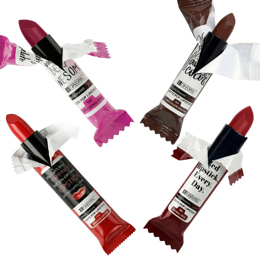 Krayons Cute  Matte Lipstick, Waterproof, Longlasting, 3.5gm Each, Pack of 4 (Shocking Pink, Chocolate Mocha, Orange Crush, Signal Red)