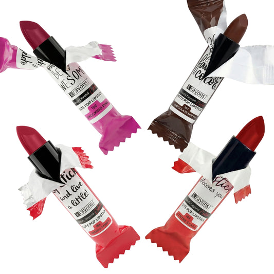 Krayons Cute  Matte Lipstick, Waterproof, Longlasting, 3.5gm Each, Pack of 4 (Shocking Pink, Chocolate Mocha, Orange Tango, Centre Stage)