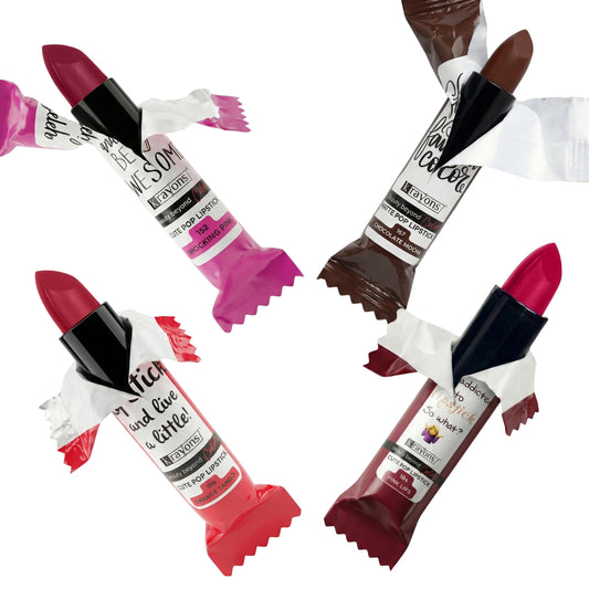 Krayons Cute  Matte Lipstick, Waterproof, Longlasting, 3.5gm Each, Pack of 4 (Shocking Pink, Chocolate Mocha, Orange Tango, Pink Lips)