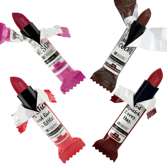 Krayons Cute  Matte Lipstick, Waterproof, Longlasting, 3.5gm Each, Pack of 4 (Shocking Pink, Chocolate Mocha, Orange Tango, Signal Red)