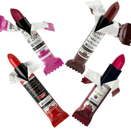 Krayons Cute  Matte Lipstick, Waterproof, Longlasting, 3.5gm Each, Pack of 4 (Shocking Pink, Cherry Maroon, Orange Crush, Pink Lips)