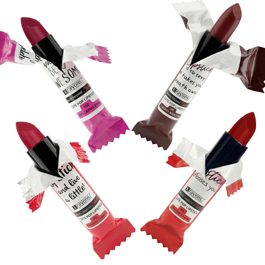 Krayons Cute  Matte Lipstick, Waterproof, Longlasting, 3.5gm Each, Pack of 4 (Shocking Pink, Cherry Maroon, Orange Tango, Centre Stage)