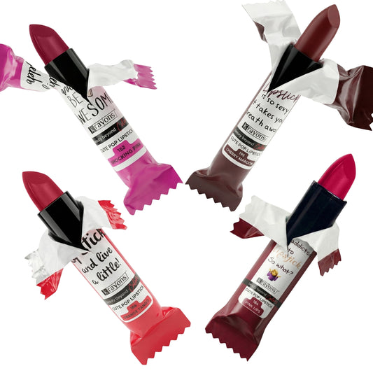 Krayons Cute  Matte Lipstick, Waterproof, Longlasting, 3.5gm Each, Pack of 4 (Shocking Pink, Cherry Maroon, Orange Tango, Pink Lips)