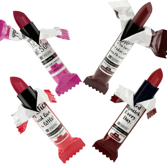 Krayons Cute  Matte Lipstick, Waterproof, Longlasting, 3.5gm Each, Pack of 4 (Shocking Pink, Cherry Maroon, Orange Tango, Signal Red)