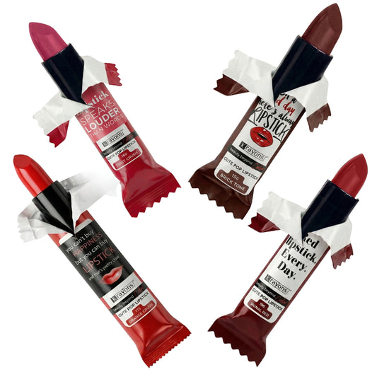 Krayons Cute  Matte Lipstick, Waterproof, Longlasting, 3.5gm Each, Pack of 4 (First Crush, Brick Tone, Orange Crush, Signal Red)