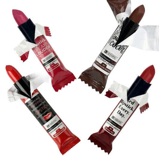 Krayons Cute  Matte Lipstick, Waterproof, Longlasting, 3.5gm Each, Pack of 4 (First Crush, Chocolate Mocha, Orange Crush, Signal Red)
