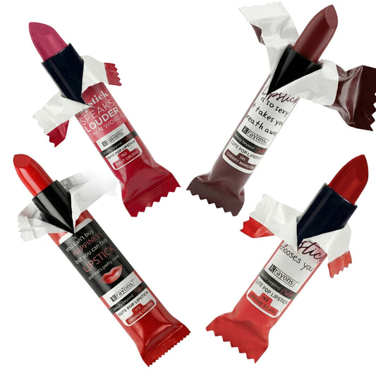 Krayons Cute  Matte Lipstick, Waterproof, Longlasting, 3.5gm Each, Pack of 4 (First Crush, Cherry Maroon, Orange Crush, Centre Stage )