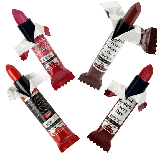 Krayons Cute  Matte Lipstick, Waterproof, Longlasting, 3.5gm Each, Pack of 4 (First Crush, Cherry Maroon, Orange Crush, Signal Red)