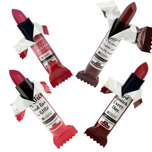 Krayons Cute  Matte Lipstick, Waterproof, Longlasting, 3.5gm Each, Pack of 4 (First Crush, Cherry Maroon, Orange Tango, Signal Red)
