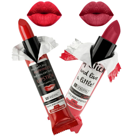 Krayons Cute  Matte Lipstick, Waterproof, Longlasting, 3.5gm Each, Pack of 2 (Orange Crush, Orange Tango)