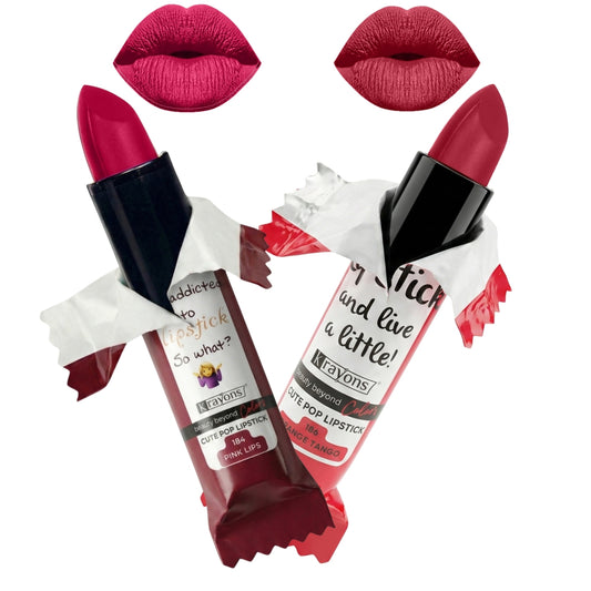 Krayons Cute  Matte Lipstick, Waterproof, Longlasting, 3.5gm Each, Pack of 2 (Pink Lips, Orange Tango)