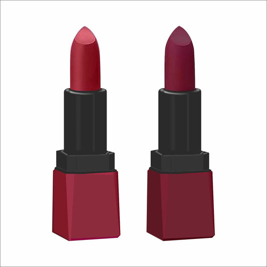 Krayons Intense Matte Lipstick, Waterproof, Longlasting, Scarlet Red, Cherry Maroon, 3.5gm Each (Pack of 2)