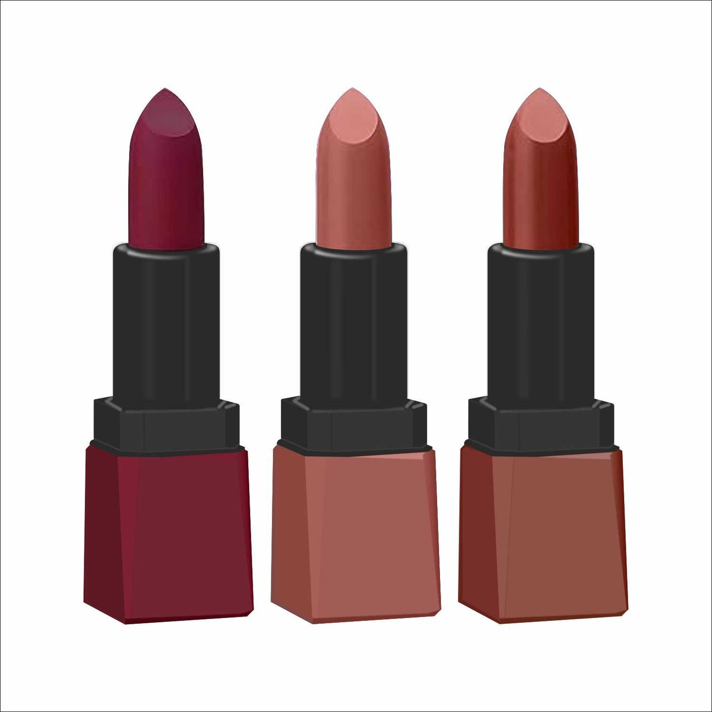 Krayons Intense Matte Lipstick, Waterproof, Longlasting, Cherry Maroon, Nude Beige, Chocolate Caramel, 3.5gm Each (Pack of 3)