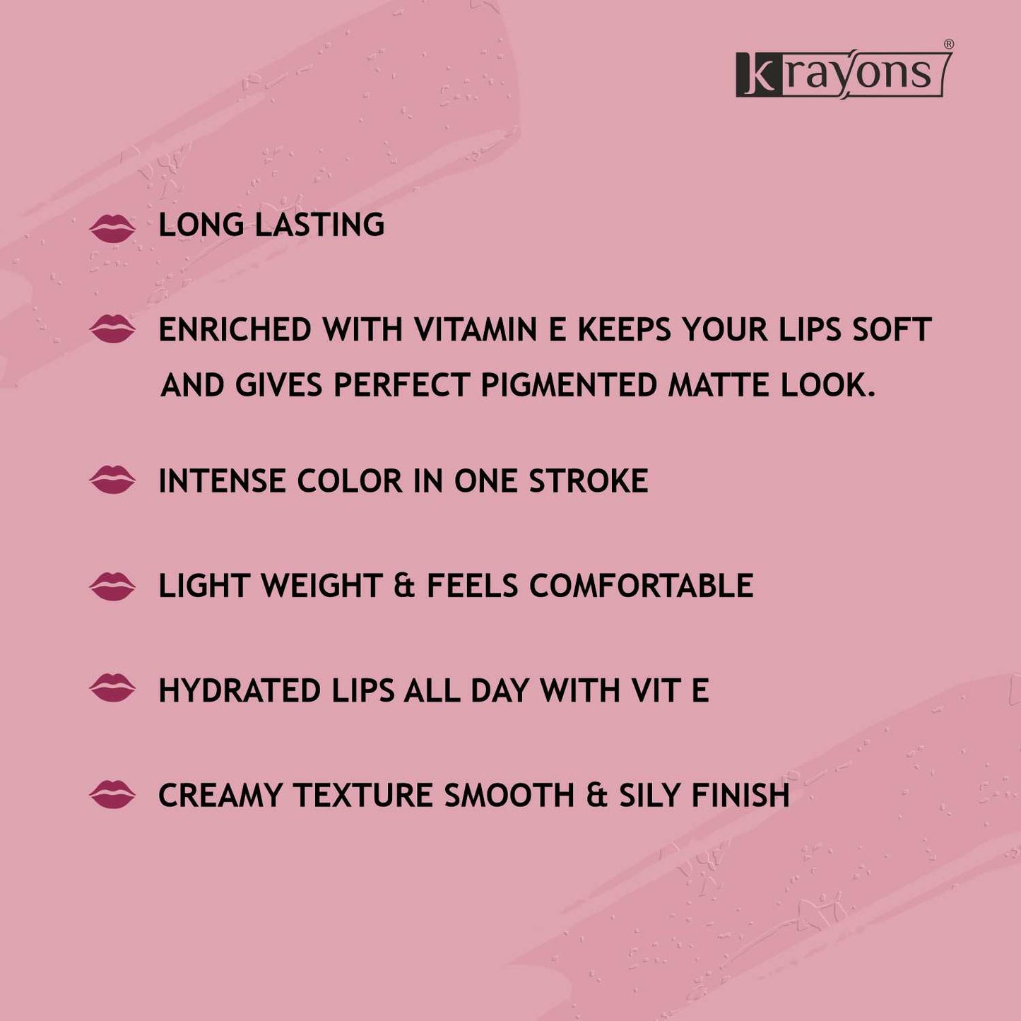 Krayons Intense Matte Lipstick, Waterproof, Longlasting, Cherry Maroon, Nude Beige, Chocolate Caramel, 3.5gm Each (Pack of 3)