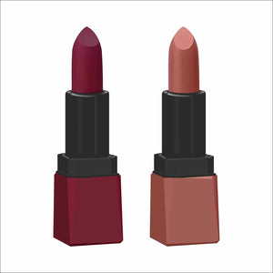 Krayons Intense Matte Lipstick, Waterproof, Longlasting, Cherry Maroon, Nude Beige, 3.5gm Each (Pack of 2)