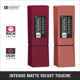 Krayons Intense Matte Lipstick, Waterproof, Longlasting, Cherry Maroon, Nude Beige, 3.5gm Each (Pack of 2)