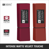 Krayons Intense Matte Lipstick, Waterproof, Longlasting, Cherry Maroon, Chocolate Caramel, 3.5gm Each (Pack of 2)