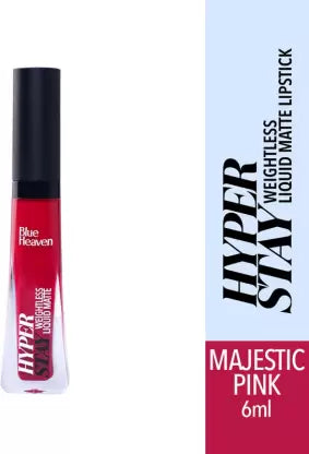 Blue Heaven Hyperstay Weightless Liquid Matte Lipstick, Smudgeproof, Transfer proof, Majestic Pink, 6ml